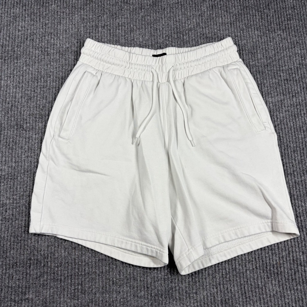 H&M Shorts Mens S Regular Fit Sweat White Elastic Waist Drawstring